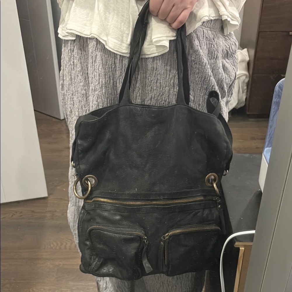 Latico RARE Medium Leather with suede trimmings Elegant Black Leather Tote Bag - Picture 8 of 12